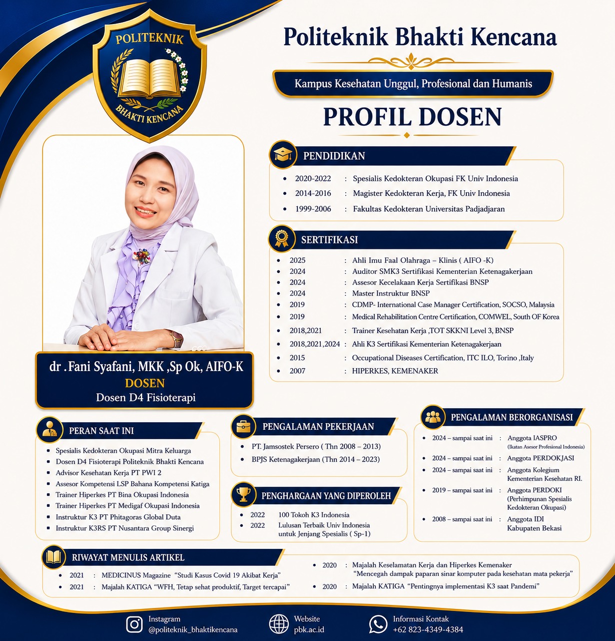 Penerapan Etika Profesi Kesehatan oleh dr. Fani Syafani, AK3., MKK., SpOK., AIFO-K