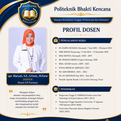 Peran Strategis Apoteker dalam Pelayanan Kesehatan di Politeknik Bhakti Kencana bersama Apt. Maryati